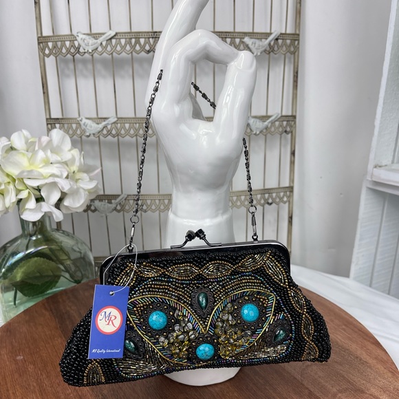 New.MR Clutch beaded bag Multicolored. - Picture 1 of 6